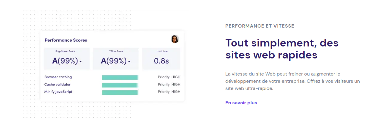 Hostinger, performance et vitesse de votre site web.